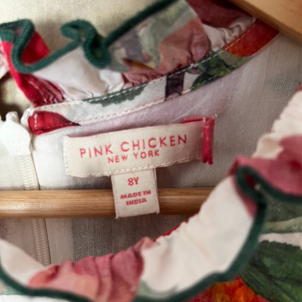Pink Chicken "Jennifer" Dress Apple Print Size 8 - Picture 3 of 6